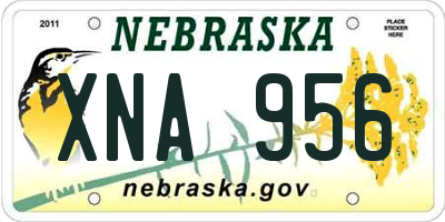 NE license plate XNA956