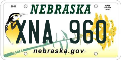 NE license plate XNA960