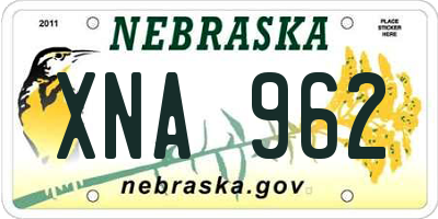 NE license plate XNA962