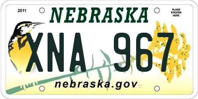 NE license plate XNA967