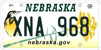NE license plate XNA968