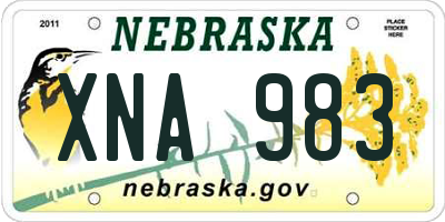 NE license plate XNA983