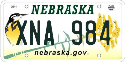 NE license plate XNA984