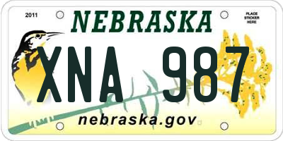 NE license plate XNA987