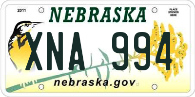NE license plate XNA994