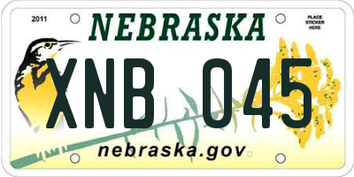 NE license plate XNB045