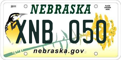 NE license plate XNB050