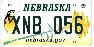 NE license plate XNB056