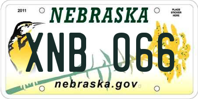 NE license plate XNB066