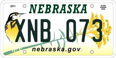 NE license plate XNB073