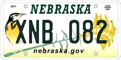 NE license plate XNB082