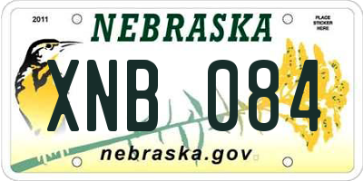 NE license plate XNB084