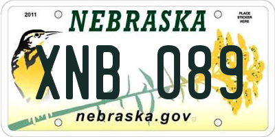 NE license plate XNB089