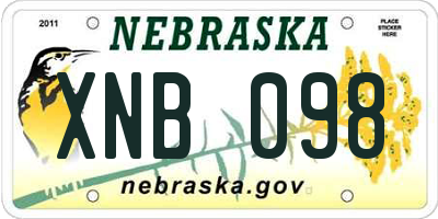 NE license plate XNB098