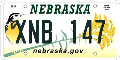NE license plate XNB147