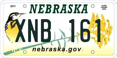 NE license plate XNB161