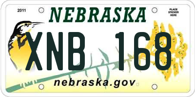 NE license plate XNB168