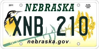 NE license plate XNB210
