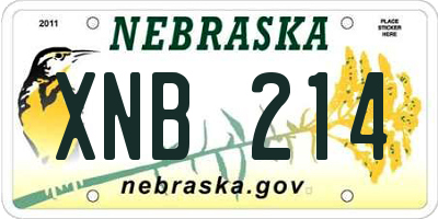 NE license plate XNB214