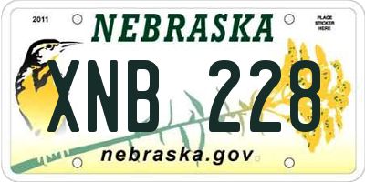 NE license plate XNB228