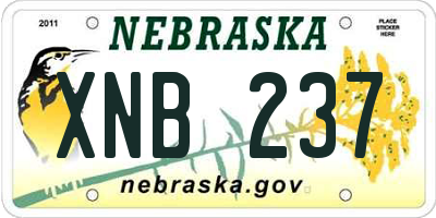NE license plate XNB237