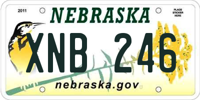 NE license plate XNB246