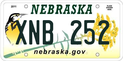 NE license plate XNB252