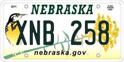 NE license plate XNB258