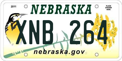 NE license plate XNB264