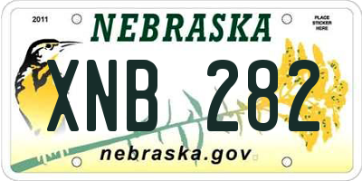 NE license plate XNB282