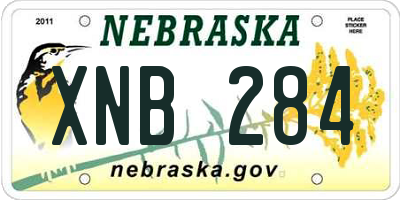 NE license plate XNB284