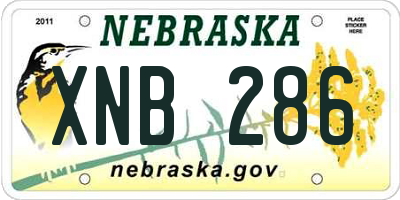 NE license plate XNB286