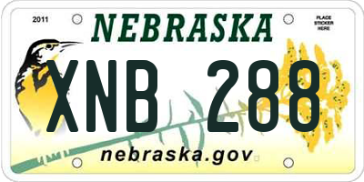 NE license plate XNB288