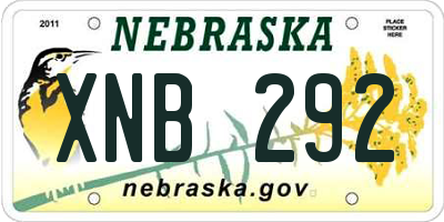 NE license plate XNB292
