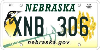 NE license plate XNB306