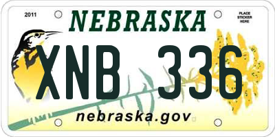 NE license plate XNB336