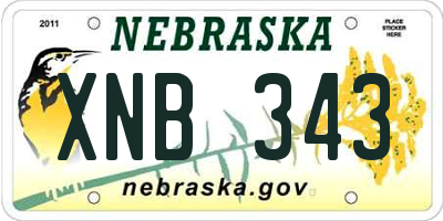 NE license plate XNB343