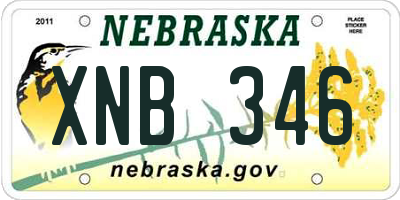 NE license plate XNB346