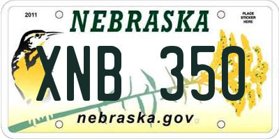 NE license plate XNB350