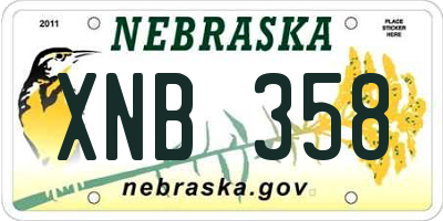 NE license plate XNB358