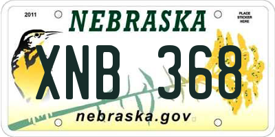 NE license plate XNB368