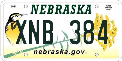 NE license plate XNB384