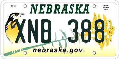 NE license plate XNB388