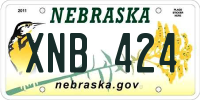 NE license plate XNB424