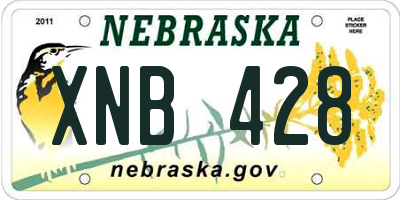 NE license plate XNB428