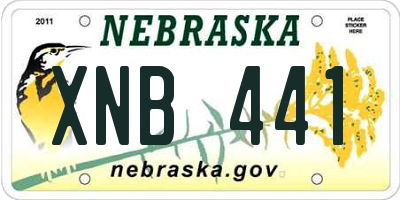 NE license plate XNB441