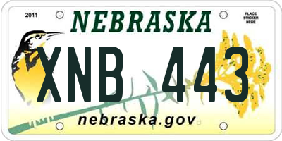 NE license plate XNB443