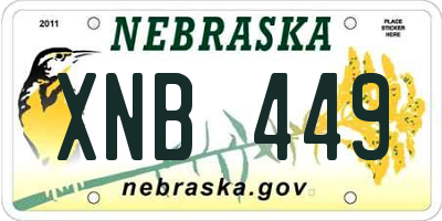 NE license plate XNB449