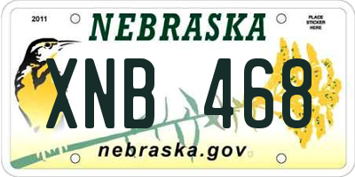 NE license plate XNB468
