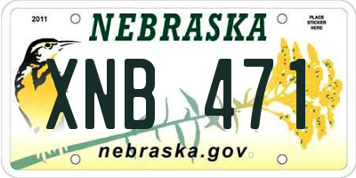 NE license plate XNB471